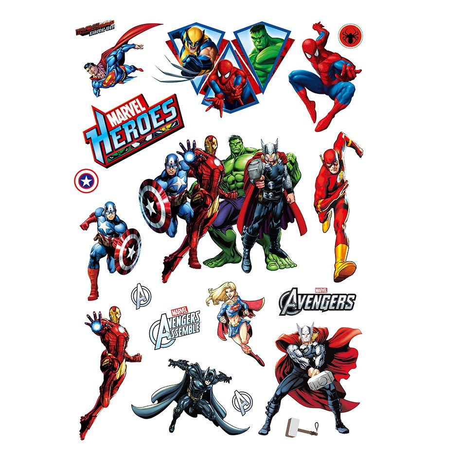 pegatinas de superheroes para comprar o imprimir